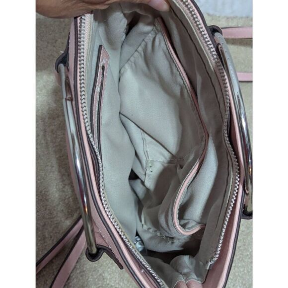 BCBG Women's Pink Solid Chrome Bangle Handles & Shoulder Strap Bag - Picture 8 of 8